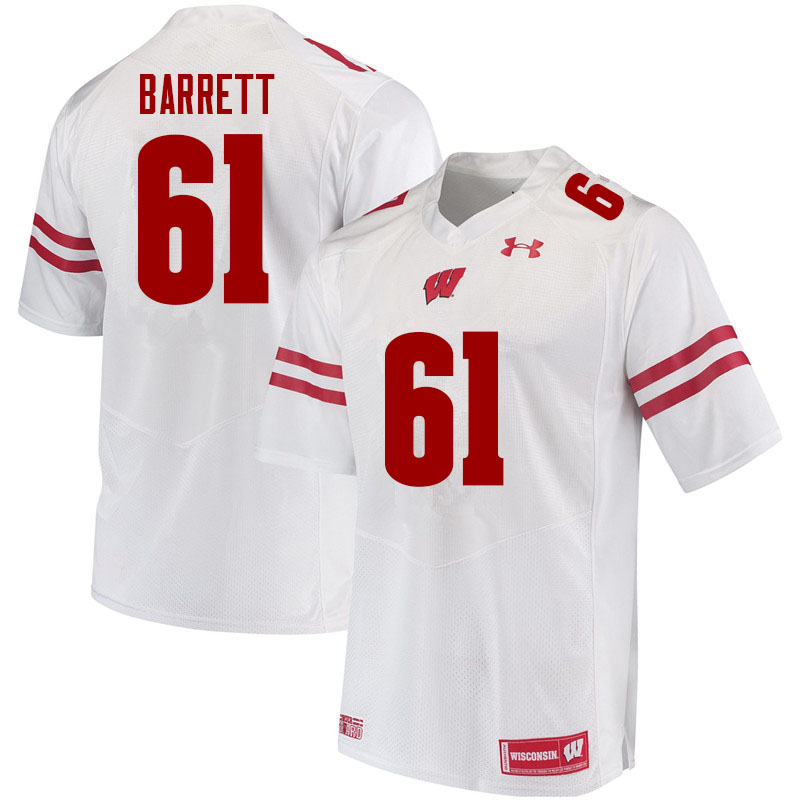 Men #61 Dylan Barrett Wisconsin Badgers College Football Jerseys Sale-White